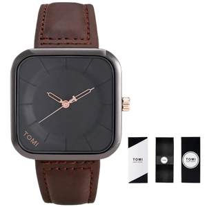 TOMI Leather Straps Waterproof Wrist Watch for Men T093