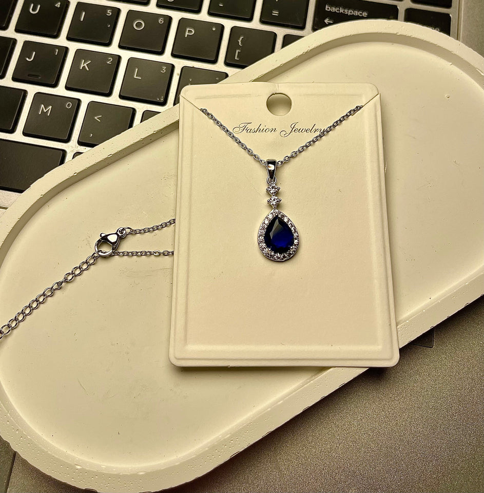 "Royal Blue Luxury, Silver Chain Sophistication"