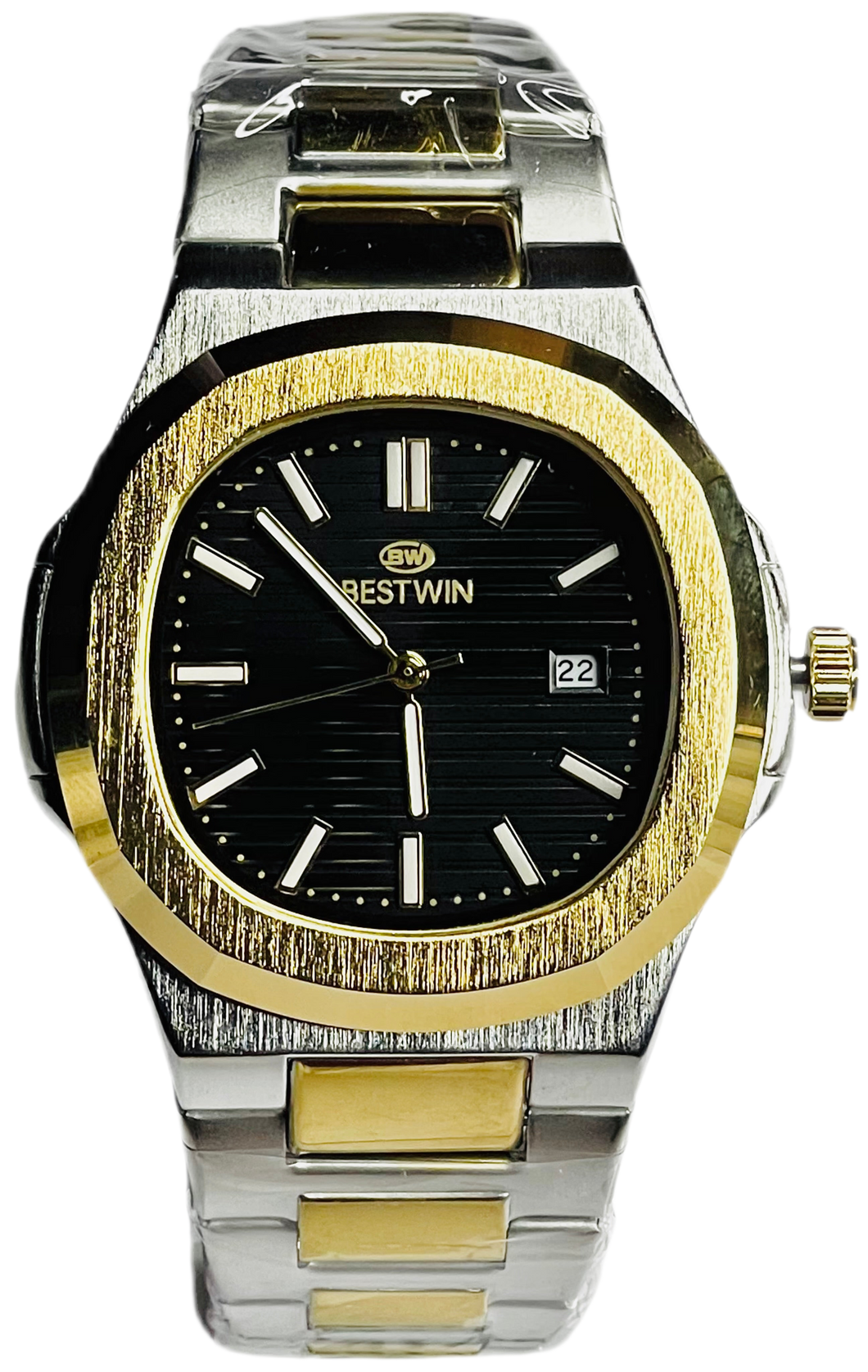 BESTWIN 40mm-Two tone black and golden with date working